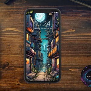 Cybercar - Futuristic Vibrant Mobile Phone Wallpaper Instant Digital Download - High-Quality - iPhone |Android