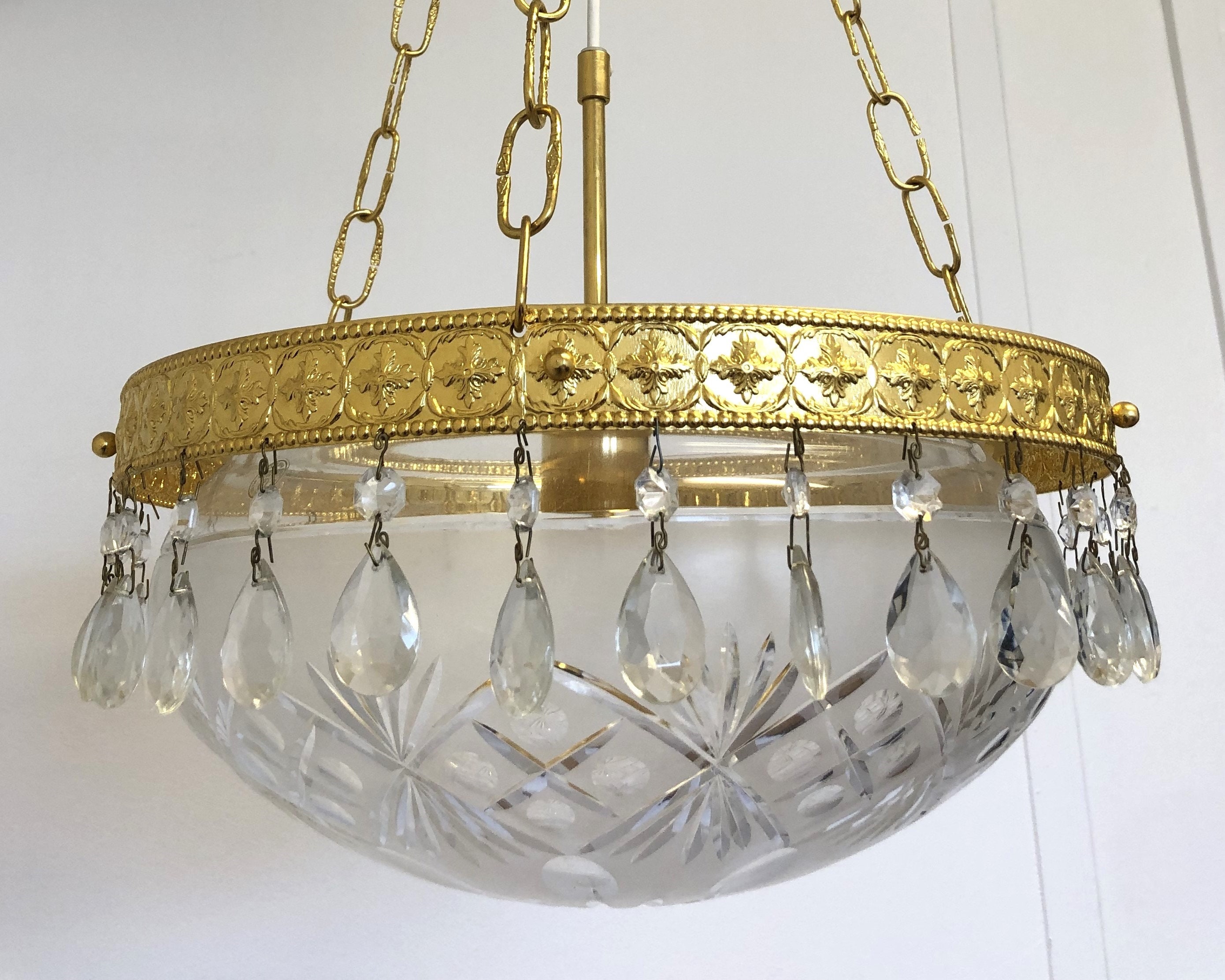 Vintage Crystal Hanging Lamp