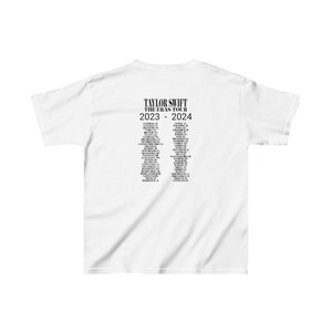 Kids Taylor Swift Eras Tour New Double-sided T-shirt, Eras Tour Merch, Eras Tour Tee, Gifts for Her, World Cities, Swiftie Merch, Tee Unisex image 3