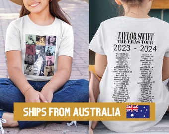 Kids Taylor Swift Eras Tour New Double-sided T-shirt, Eras Tour Merch, Eras Tour Tee, Gifts for Her, World Cities, Swiftie Merch, Tee Unisex