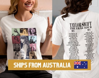 Taylor Swift Eras Tour Double-sided T-shirt, Eras Tour Merch, Eras Tour Tee, Gifts for Her, World Cities, Swiftie Merch, Heavy Tee Unisex