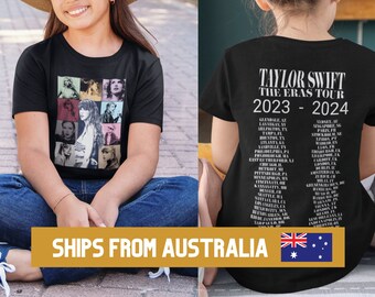 Kids Taylor Swift Eras Tour New Double-sided T-shirt, Eras Tour Merch, Eras Tour Tee, Gifts for Her, World Cities, Swiftie Merch, Tee Unisex