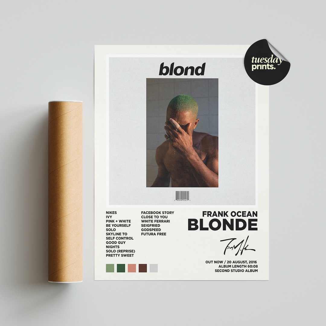 Frank Ocean / Blonde Album Cover Poster / Blond Custom Poster, Home