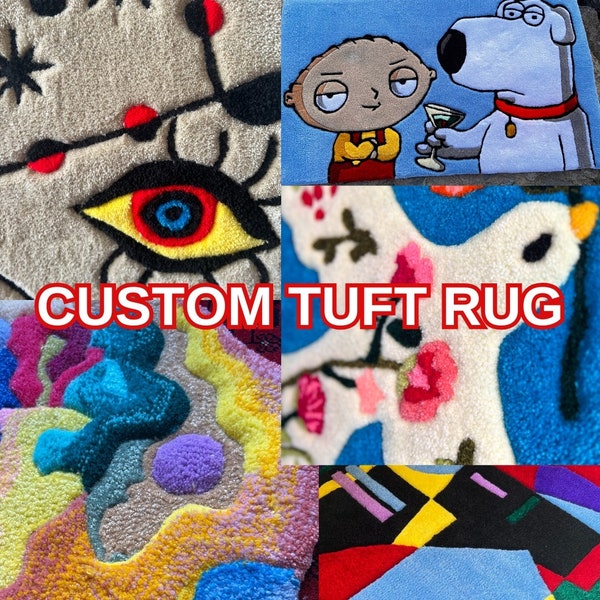 Custom Tufted Rug ∙ 3D Hand Tufted Rug ∙ Fluffy Rugs For Living Room ∙ Personalized Handmade Gift ∙ Cool Rug ∙ Anime Rug ∙ Mother's Day Gift