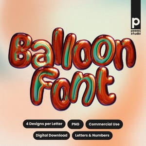 3D Chrome Balloon Font PNG Letters for Branding Balloon Alphabet Clipart for YouTube Thumbnails Aesthetic Balloon Font PNG for Instagram