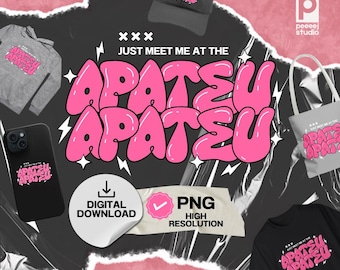 Apateu Kpop Digital Download High Resolution PNG Graffiti Style Design for Custom Apparel Totes Phone Cases Hoodies DIY Crafts