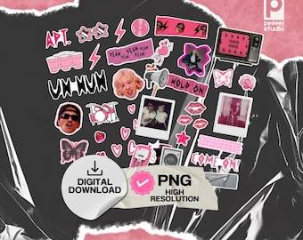 APT Inspired Kpop Sticker Pack Digital Download Fun Aesthetic PNG Bundle for Printables Merchandise Journaling Scrapbooking and DIY Craft