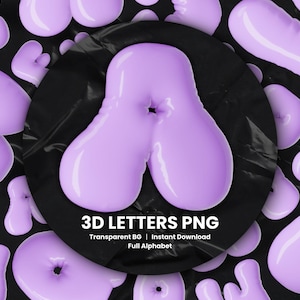 3D Letters PNG Pastel Bubble Alphabet Glossy Puffy Font Digital Download Cute Balloon Letters Aesthetic Scrapbook Clipart Transparent BG