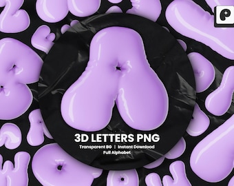 3D Letters PNG Pastel Bubble Alphabet Glossy Puffy Font Digital Download Cute Balloon Letters Aesthetic Scrapbook Clipart Transparent BG