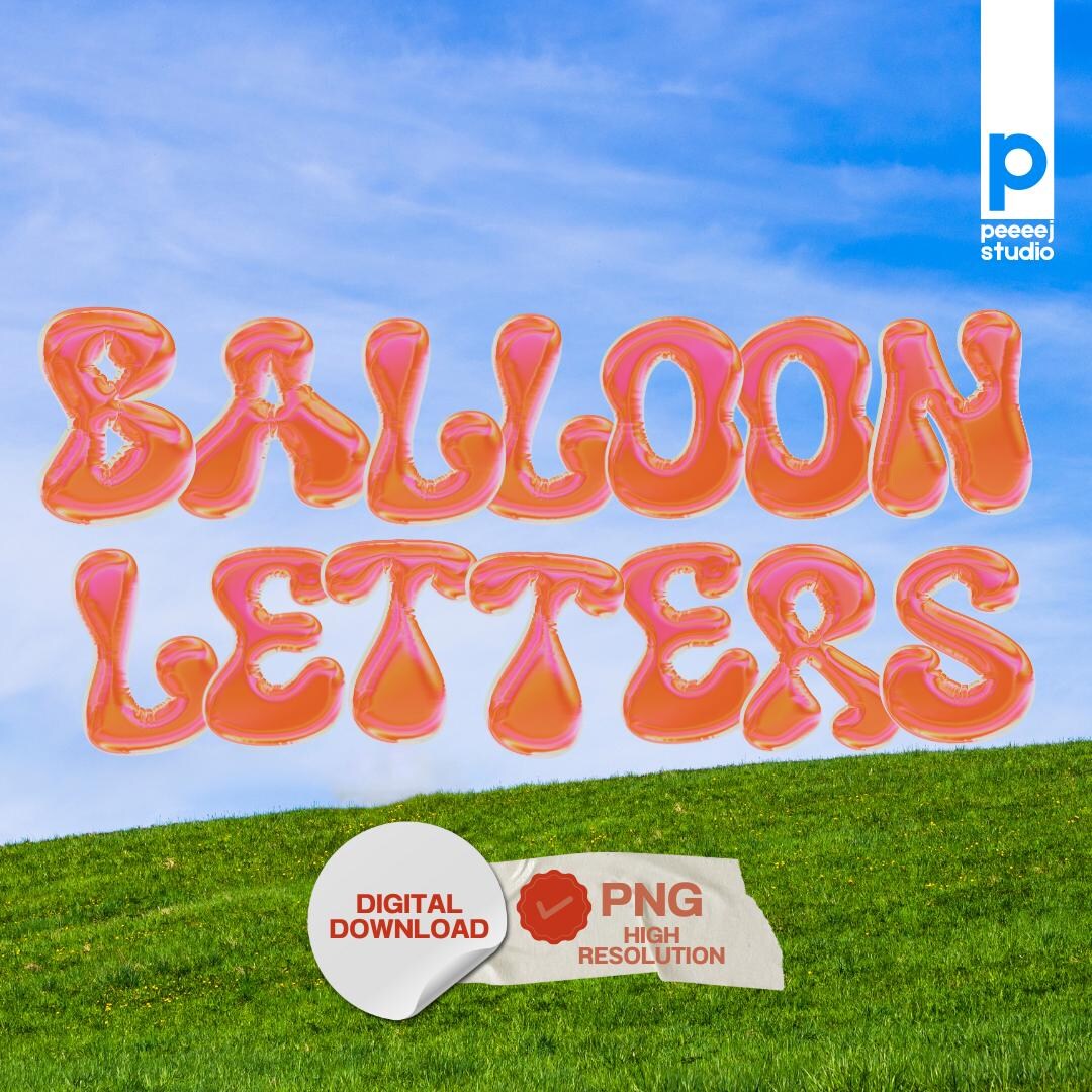 3D Inflated Balloon Letters PNG A-Z Alphabet Puffy Font Transparent ...