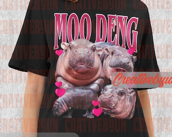 Camiseta de Moo Deng, camiseta vintage de Moo Deng, camiseta de fan de Moo Deng, camiseta de homenaje a Moo Deng