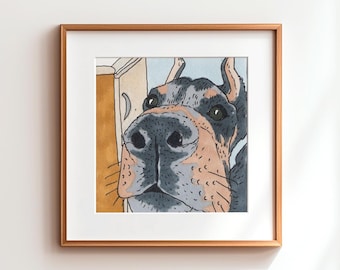 Custom Pet Portrait from Photo, Funny Pet Drawing (Digital Download)
