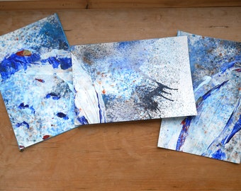Moody Blues: Handgefertigte leere Kunstkarte aus recycelten Bildern