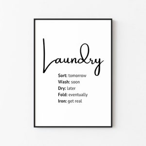 Laundry Room Print | Digital Download | Download, Print, Frame | Wall Décor | Printable Wall Art