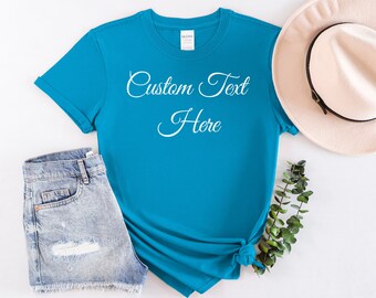 Valentine Gift, Valentines, Gift for Her, Add your own photo Valentine, Custom Text shirt, Blue Shirt, Custom Gift, Custom Made, Love Shirt