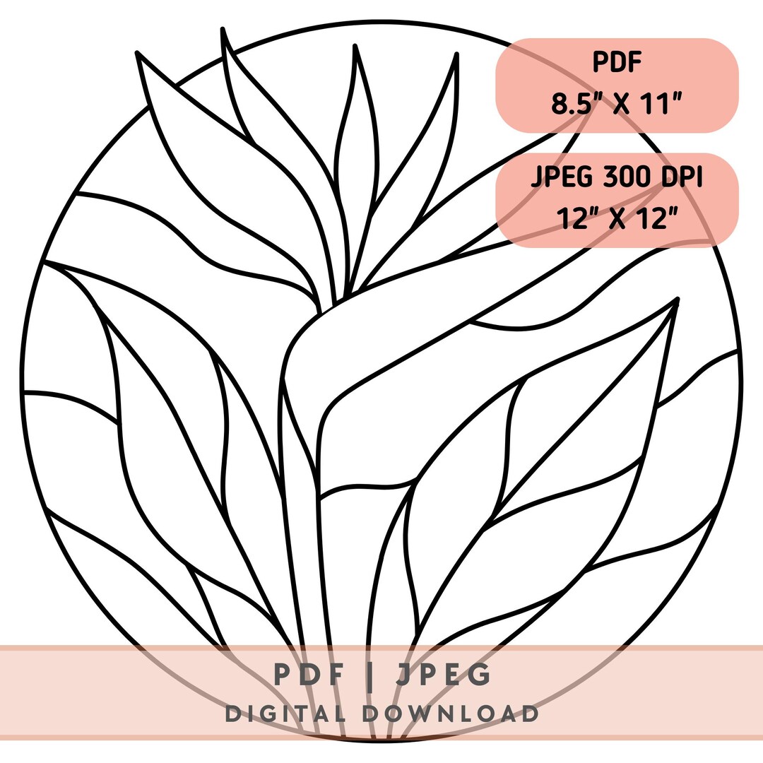 Bird of Paradise Stained Glass Pattern | PDF & JPEG | DIY Craft ...