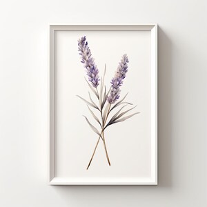 Lavender Flower Wall Art | Printable Flower Art | Bedroom Wall Decor | Botanical Wall Art | Flower Painting | Digital Download | 064
