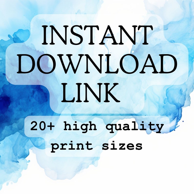 a blue watercolor background with the words instant ink