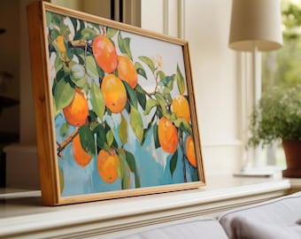 Orange Fruit Wall Art Kitchen Wall Art Still Life Botanical Wall Art Watercolor Fruit Painting Printable Farmhouse Kitchen Wall Decor | 115