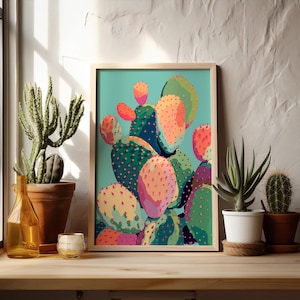 a picture of a cactus on a shelf