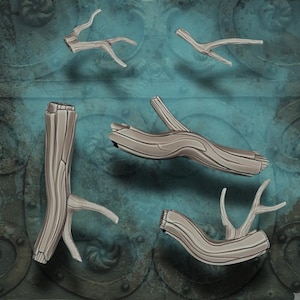 Branches & Logs - set of 5 or singles, terrain pieces for basing miniatures, dioramas or tabletop wargaming.