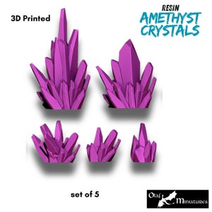 Amethyst crystals bits x 5