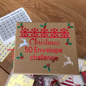 50 envelope Christmas challenge box