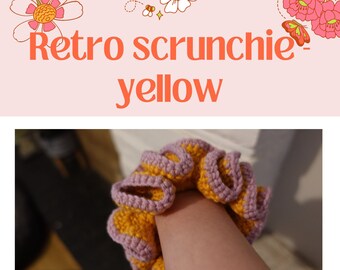 Retro scrunchie - geel