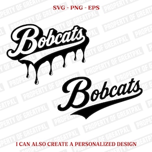 Bobcats SVG PNG Bundle, Digital Download, Cutfile, Cricut, Bobcats Typography, Bobcats Football, Baseball, Softball, Game Day, Mascot