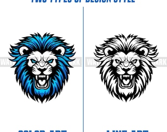 Lions SVG, Lions PNG, Lions Vector, Lions Svg Color, Lions Svg Line Art, Lions Svg Cutfile, Lions Svg Cricut, Lions Mascot, Lions T Shirt