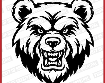 Bears SVG, Bears PNG, Bears Svg Cricut, Bears Head, Bears School Mascot, Bears Cutfile, Bears Sillhoutte, T Shirt, Sublimation, Gift, Love