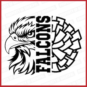 Falcons SVG, Falcons Svg Cricut, Falcons School Mascot, Falcons Pompom, Falcons Cutfile, Falcons Sublimation, Gift, Falcons T Shirt, PNG