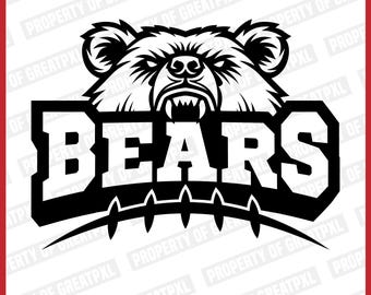 Bears SVG, Bears PNG, Bears Svg Cutfile, Bears Sillhoutte, Bears SVG Cricut, Gift, Love, T Shirt, Birthday, Bears Head, Bears School Mascot
