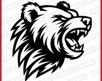 Bears SVG, Bears SVG Cricut, Bears Svg Cutfile, Bears Sillhoutte, Gift, Love, T Shirt, Birthday, Bears Head, Bears School Mascot, Bears PNG
