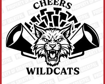 Wildcats SVG PNG, Wildcats Pompom, Cheers, Wildcats School Mascot, Wildcats Cricut Cutfile, Wildcats Silhouette, Wildcats Logo, T-Shirt, Eps
