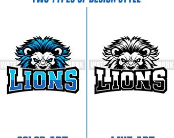 Lions Svg Color, Lions PNG, Lions Mascot, Lions Svg Line Art, Lions SVG, Lions Svg Cutfile, Lions Vector, Lions Svg Cricut, Lions T Shirt