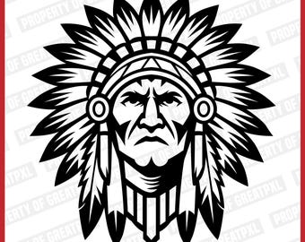Indians SVG, Indians Svg Cricut, Indians Head, Indians School Mascot, Indians Cutfile, Indians Sillhoutte, T Shirt, Gift, Love, Indians PNG