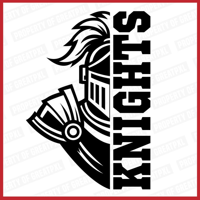 Riddare SVG, Riddarskolans maskot, Riddare PNG, Riddare SVG Cricut, Riddare Svg Cutfile, Riddare Sublimering, Gåva, Kärlek, Riddare T-shirt bild 1