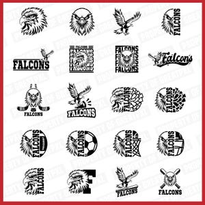 Falcons SVG, 20 Falcons SVG Bundle, Falcons PNG, Falcons Svg Cricut Cutfile, Falcons School Mascot, Falcons Sublimation, T-Shirt, Love, Gift
