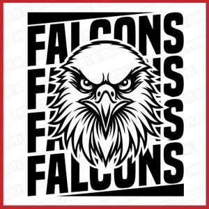 Falcons SVG, Falcons Svg Cutfile, Falcons School Mascot, Falcons Head, Falcons SVG Cricut, Falcons PNG, Falcons Sublimation, Gift, T Shirt