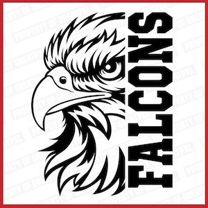 Falcons SVG, Falcons School Mascot, Falcons PNG, Falcons SVG Cricut, Falcons Svg Cutfile, Falcons Sublimation, Gift, T Shirt, Falcons Head