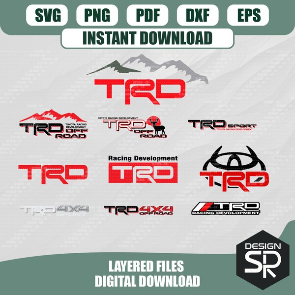 TRD Racing SVG PNG Dxf Cricut & Silhouette File, Svg Bundle, Sticker, Cricut Svg Instant Download