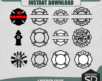 Fire Dept SVG PNG Dxf Cricut & Silhouette File, Svg Bundle, Sticker, Cricut Svg Instant Download