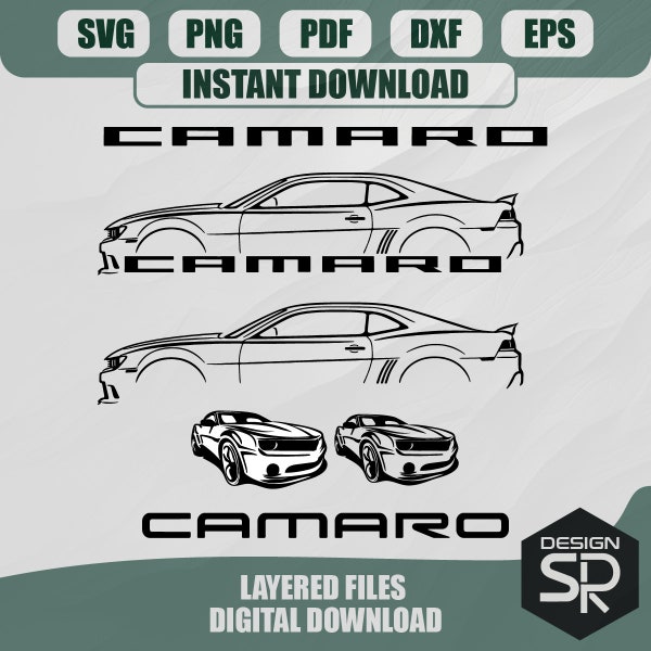 Camaro SVG PNG Dxf Cricut & Silhouette File, Svg Bundle, Sticker, Cricut Svg Instant Download