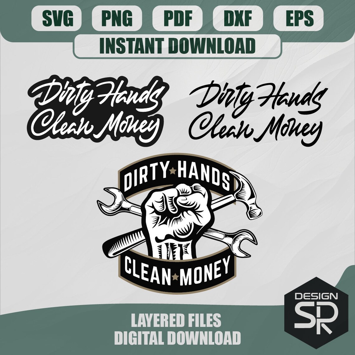 Dirty Hands SVG PNG Dxf Cricut & Silhouette File, Svg Bundle, Sticker