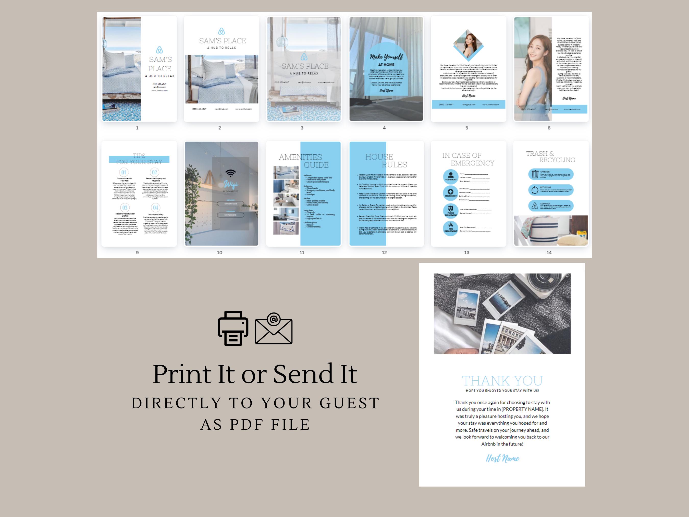 Airbnb Welcome Book Template, Coffee Table Printable Guide Template ...