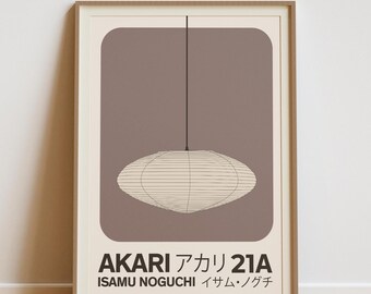 Akari 21A Lamp Print - Isamu Noguchi Light Sculpture Art (Digital Download)