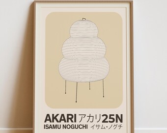 Akari 25N Lamp Print: Isamu Noguchi Light Sculpture, Modern Japan Design