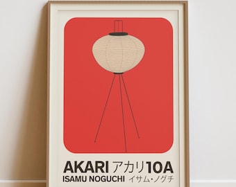 Akari 10A Lamp Print: Isamu Noguchi Light Sculpture, Japanese Modern Design