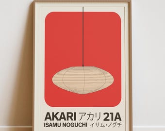 Akari 21A Lamp Print: Isamu Noguchi Light Sculpture, Japanese Modern Design